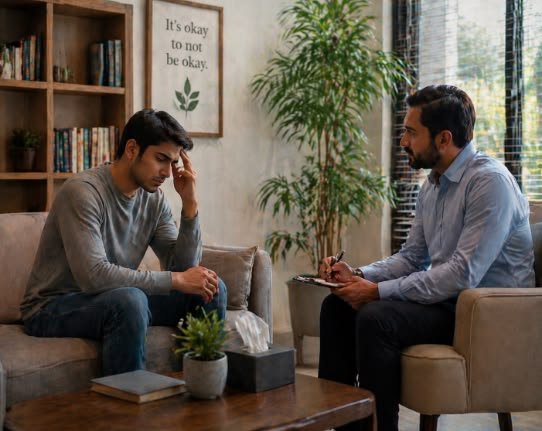 Adult discussing ADHD symptoms during a counselling session at My Plan For Life
